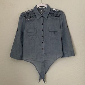 Papaya Blue Shirt Top Women’s Size S